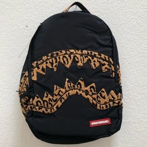 Sprayground Leopard Chenille Shark Backpack